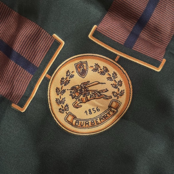 BURBERRY Medal Motif Multicolor Silk Scarf - Picture 4 of 5